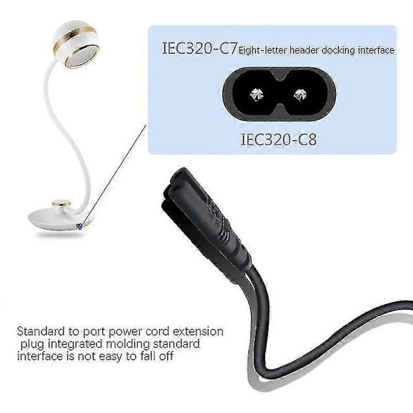 IEC 3-napainen C14 uros - C7 naaras muuntokaapeli PDU UPS -keittimelle (2,0 m)