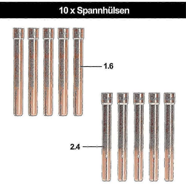 TIG Sveiseutstyrsett, Adapterhylser+ Hus+ Keramiske Dyser+ Wolframelektroder