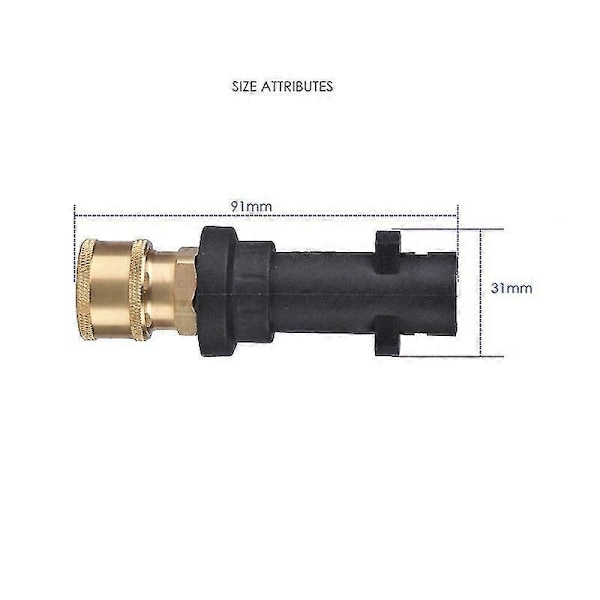 Paineenpesurin pistooliadapteri 1/4' naaraspuolisella pikaliittimellä, sopii Karcher/Krcher K-sarjan painepesureihin K2, K3, K4, K5, K6, K7