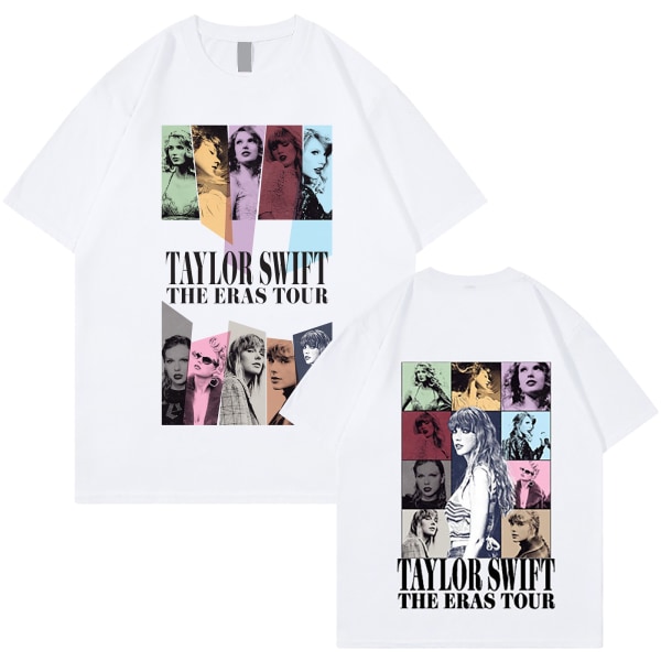 T-shirts för män och kvinnor Taylor Swift Fan T-shirt Tryckt T-shirt Skjorta pullover Vuxen serie perifer T-shirt white S