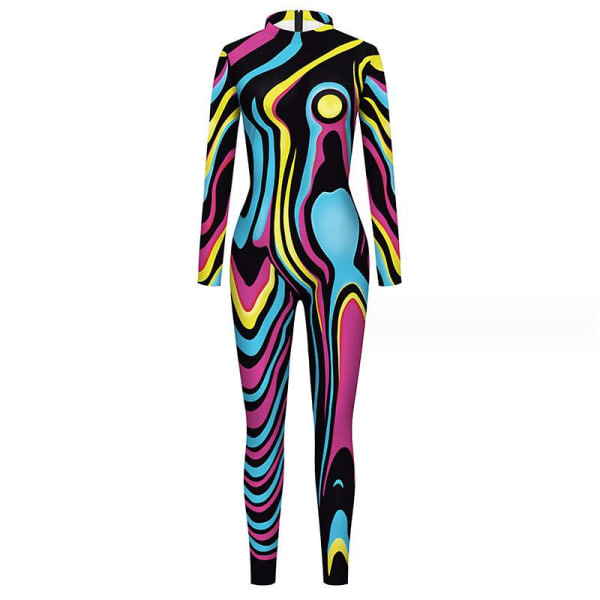 Naisten Halloween-asu Stretch Skinny Catsuit jumpsuit Bodysuit style 1 L