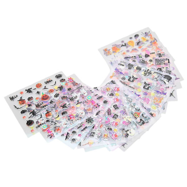 24 st Halloween Nagelkonst Stickers Självhäftande DIY Nagelkonst Dekaler Manikyrdekorationer