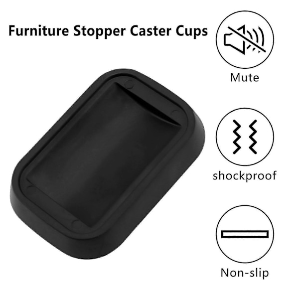 4 stk. Sengestopper & Møbelstopper Hjulkopper Passer til Alle Hjul på Møbler, Sofaer, Senger, Stoler