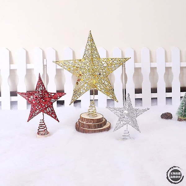 Julepynt til stuen, skrivebord, stjerne dekoration (15cm, Guld) 1 stk. bd