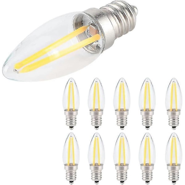 Lång Filament E12 Glödlampa, Miljöskydd LED Kronljuslampa, Glasmaterial 10st Hotell Skåpbelysning För Inbyggda Lampor Bilar Landskap