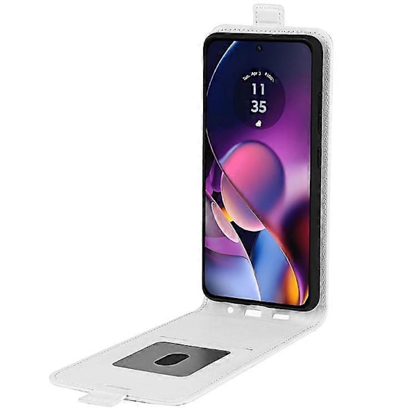 Telefondeksel Kompatibelt For Motorola Moto G54 5G Vertikal Flip Telefon Shell Crazy Horse Tekstur Cover White
