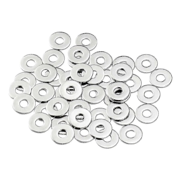 Metal Skiver M6, Flade Skiver 50 Stk, Rustfri Stål Skive M6 X 18mm, Skive I 304 Rustfrit Stål Din9021 / Iso7093
