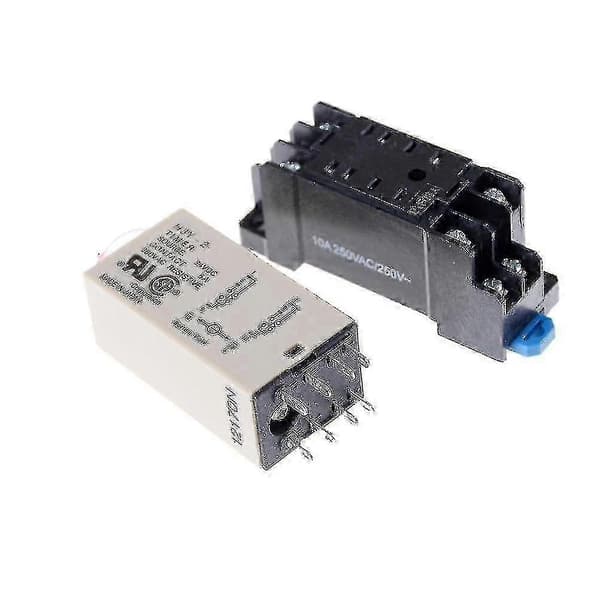 DC 24V H3Y-2 Strøm På Tidsrelé Forsinkelsestimer 0-60 Sekunder DPDT & Base Sokkel-DF