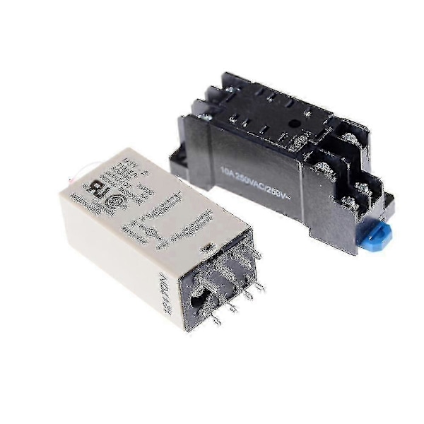 DC 24V H3Y-2 Strøm Til Tidsrelæ Forsinkelsestimer 0-60 Sekunder DPDT & Base Socket-DF