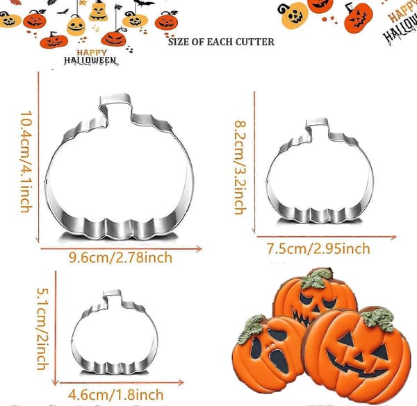 Pumpa Kakformar Set - Stora Höst Halloween Thanksgiving Kakformar För Juldekoration