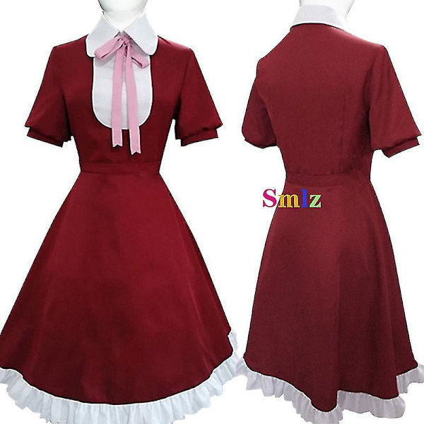 Alice Cosplay Anime Bungo Herrelösa hundar Kostym Röd Klänning Peruk Kvinnor Flickor Jul Röd Set set and wig S