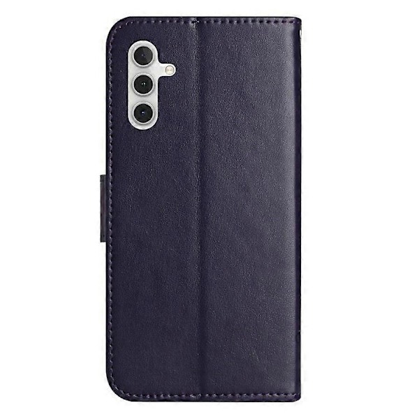Kompatibelt för Samsung Galaxy A24 Präglat Fjärilsblomma Mobilskal PU Läder Plånboksställ Telefonskydd med Rem DarkPurple