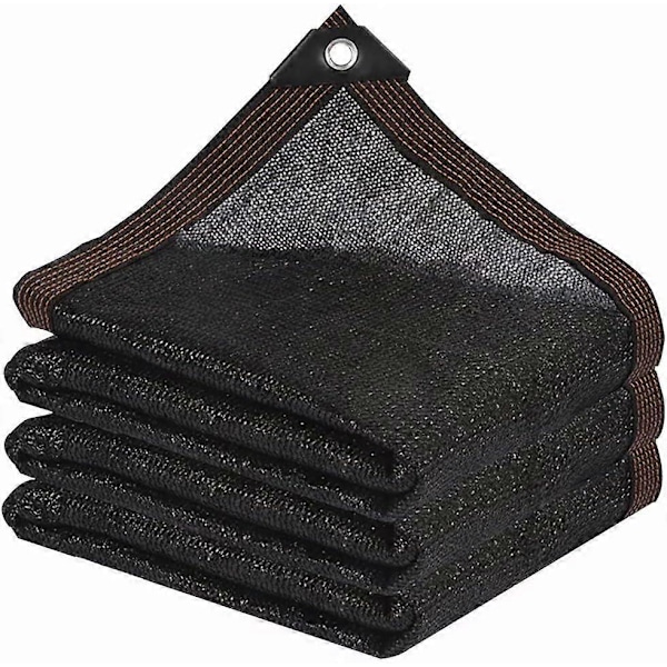 Skuggväv - Trädgårdsskuggnät med öljetter Utomhusskydd för Pergola, Uteplats, Växter, Växthus, Hönshus, Svart, 90% Skuggningsgrad (1x2m)