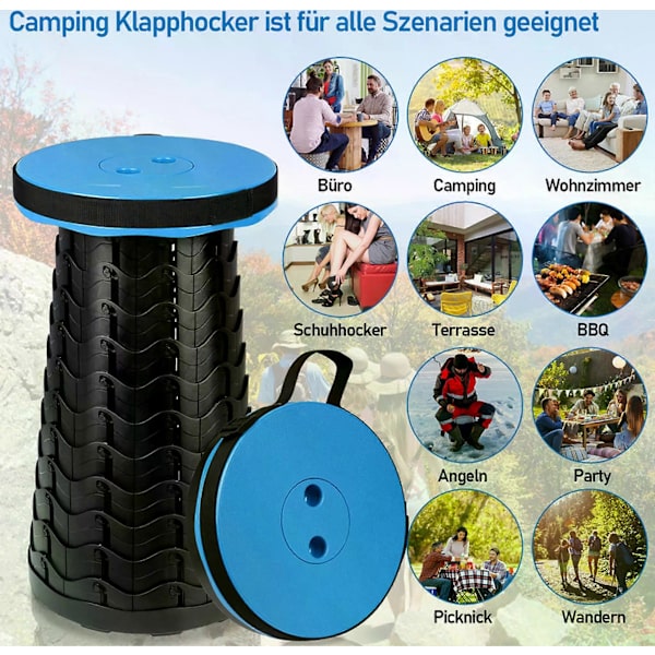 Fällbar Pall Campingstol Blompall Fällbar Bistro Stol, Blå