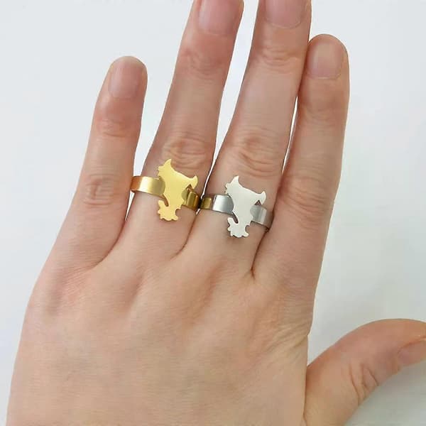 17CM Mayotte Kort Ring Justerbar til Kvinder Piger Frankrig Rustfrit Stål Tilbehør Smykker @368621