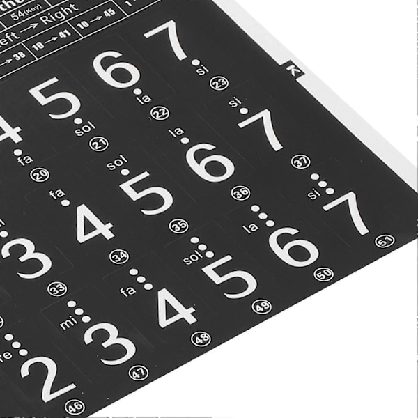 Elektronisk Klaver Keyboard Klistermærke 49/54/61 Tangenter Transparent Musik Mærkat Noder til Begyndere