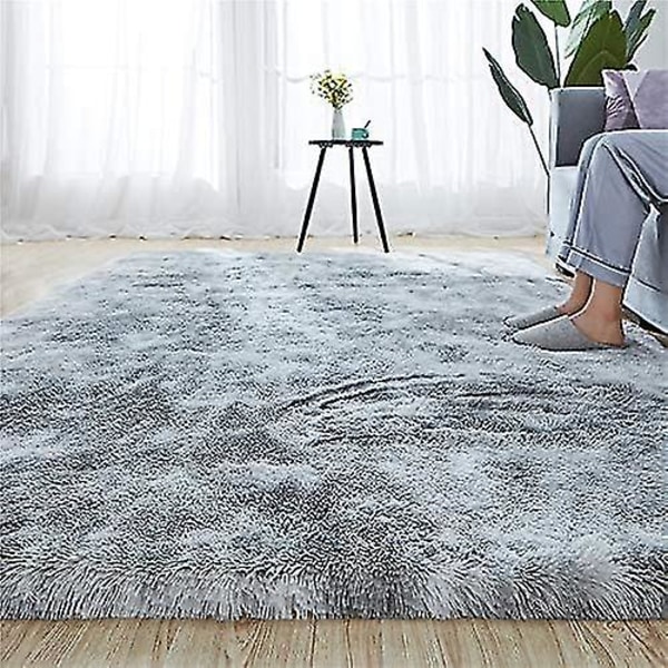 Tflycq Soft Modern Indoor Shaggy 4x6.6 matto Yhteensopiva Makuuhuoneen Olohuoneen Asuntola Lastenhuoneen Kodinkoristeet, Liukumaton Pehmo Pörröinen Pörröinen Turkisalue Ru Grey