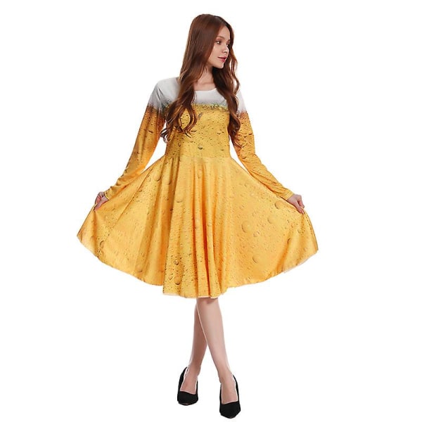 Ny Oktoberfest Beer Cosplay Dräkt För Män Kvinnor Bayerska Fancy Outfits Gul Öl Kostym 3d- printed Kläder Karneval Fest Set Women set One Size