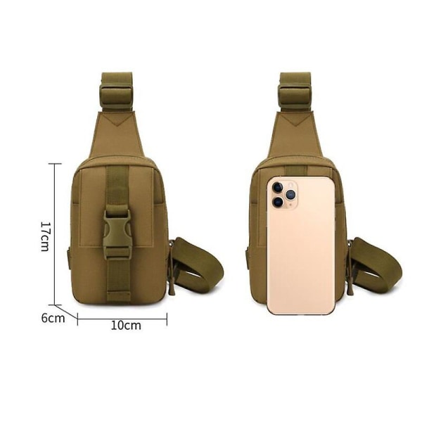 Tactical Chest Bag Military Trekking Pack Edc Sports Bag Skulderveske Crossbody Pack Assault Pouch For Fotturer Sykling Campinga Tan