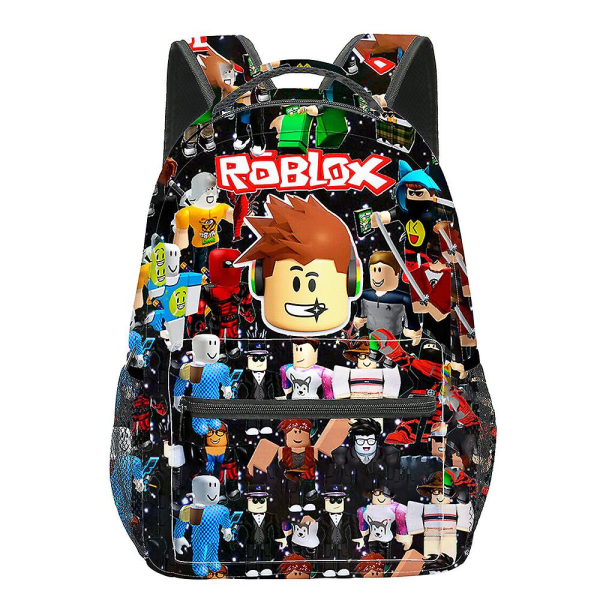 Roblox Print -reppu koululaukku isokokoinen opiskelijoiden matkareppu lapsille pojille tytöille lahja