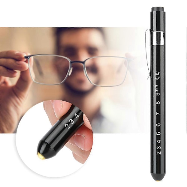 Bærbar Pupilstørrelsesmåler Pen Lommelygte Brille Tilbehør Optometri Værktøj