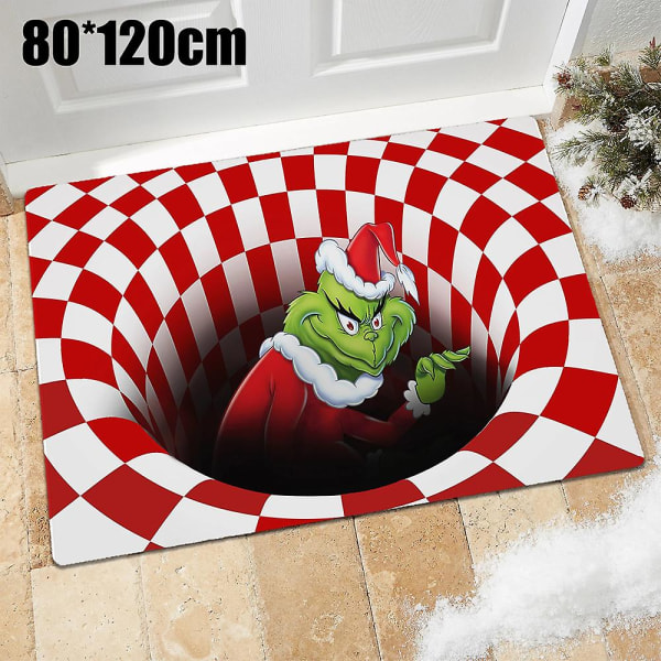 Jultomten The Grinch Theme Anti-halk Illusion Golvmatta Matta Sovrum Xmas Matta Dörrmatta Hemdekorationer style 9 60x90cm