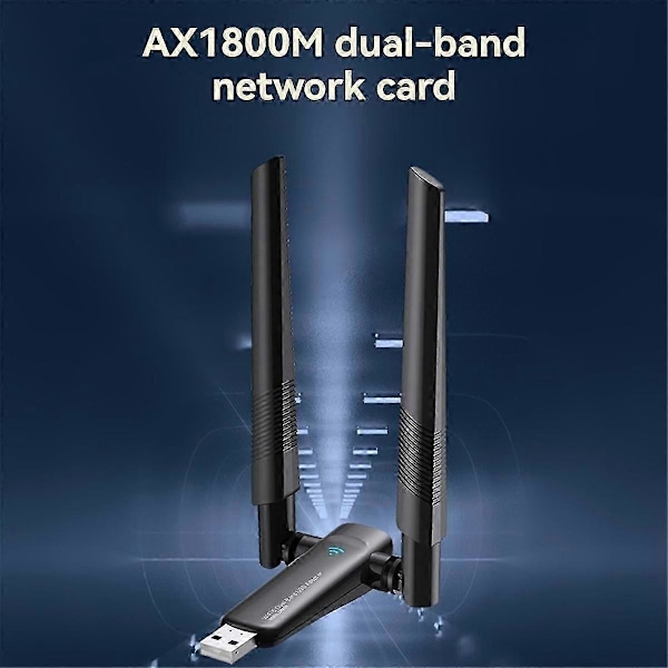 1800 Mbps WiFi 6 USB-adapter 5G/2,4 GHz trådløst Wi-Fi-nettverkskort med antenne med høy forsterkning