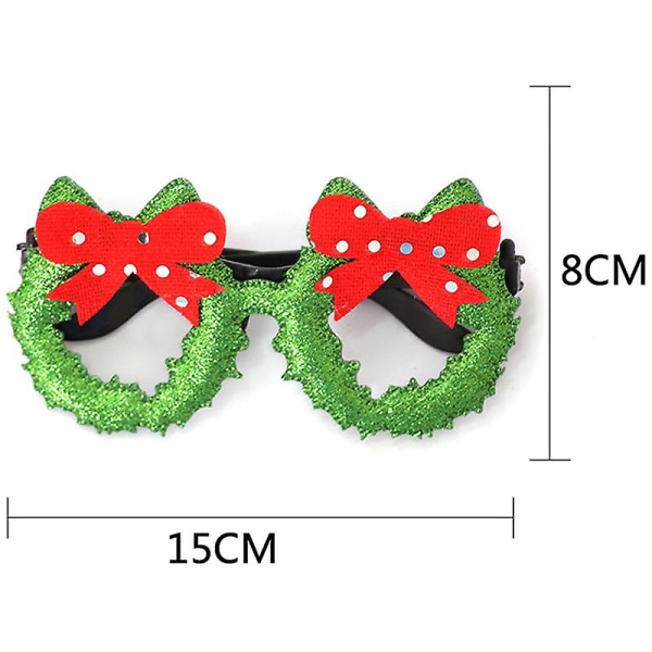 Tecknad jultomte Renglasögon Ram Jul och nyår Nyhet Fancy Dress Up Foto Roliga rekvisita Kreativ festpresent Bowknot