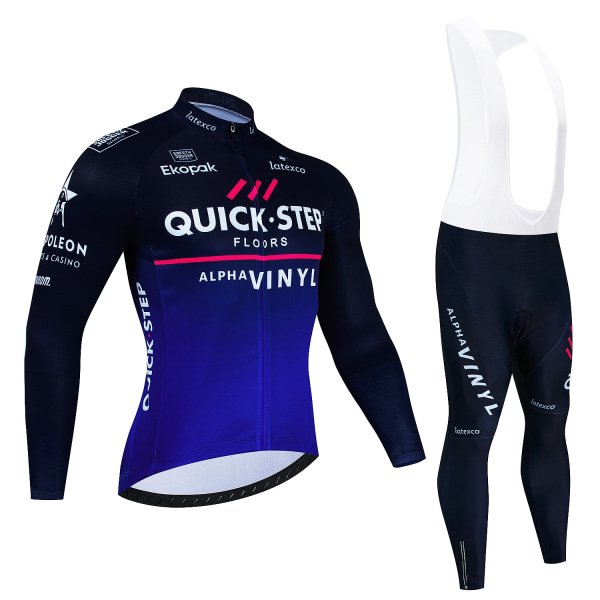 Quick·Step Winter Thermal Fleece Cykeltröja Set Maillot Ropa Ciclismo Keep Warm MTB Bike Wear Cykelkläder Set Red Asian Size -XXL