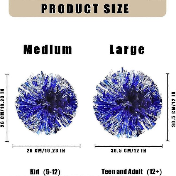 12 kpl Cheerleading Pom Pomit Sormiaukoilla Metallinhohtofolio Cheer Pom Pomit qyF TWO YBF
