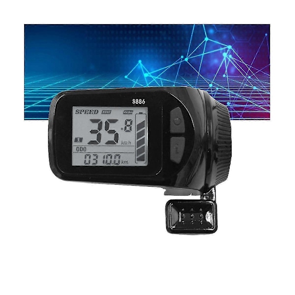24v/36v/48v/60v S886 Ebike LCD Display Panel Tommelgass 5pin 6pin For Elektriske Sykler E-scooter