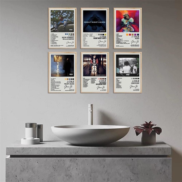 J. Cole Plakat Album Plakat Musikk Album Sanger Plakat For Fans Rom Estetisk Lerret Vegg Art Soverom Dekor