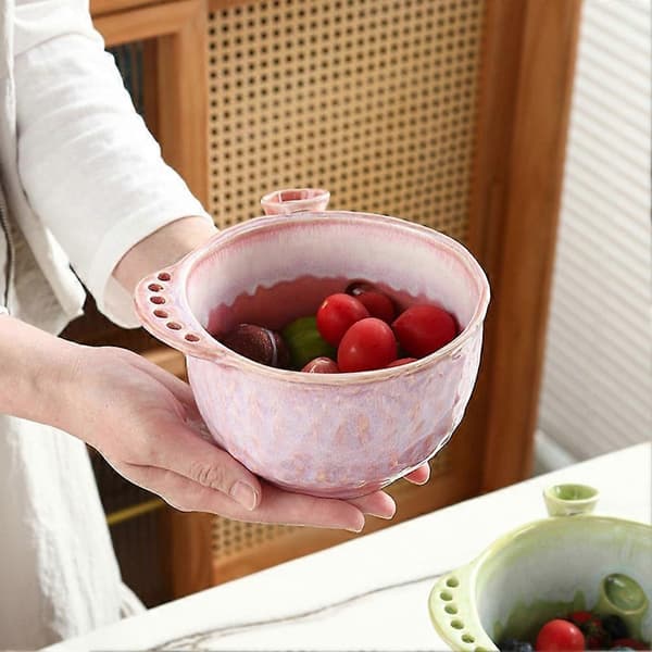 Frugtskylleskål Hurtigdrænende Roterende Producentkurv til Cherrytomater Milk Green Large