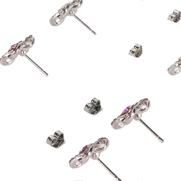 4 Par Dame Ørestikker Mode Elegant Sølv Rhinestone Ørestikker til Fødselsdag Bryllup Jul Daglig