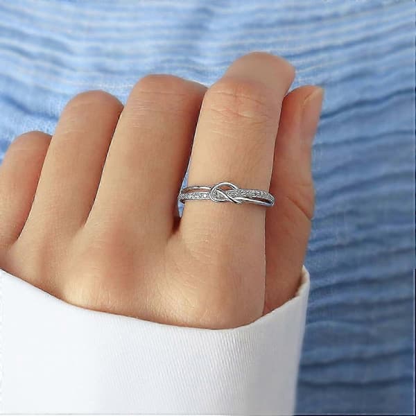 Evig Forbindelse Mor Datter Ringer, Sterling Sølv Knute Ring Sett for Kvinner, Justerbare Tommelringer for Jenter