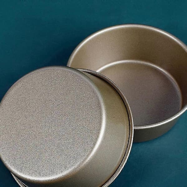 4 stk. 10 cm Karbonstål Gullfarget Mousse Kake Burgerform Bakebrett