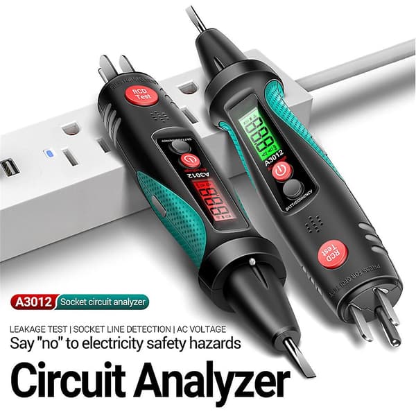 Digital Display Socket Circuit Detector Professionell Läckagetestpenna för Hem Hushållsledning EU plug