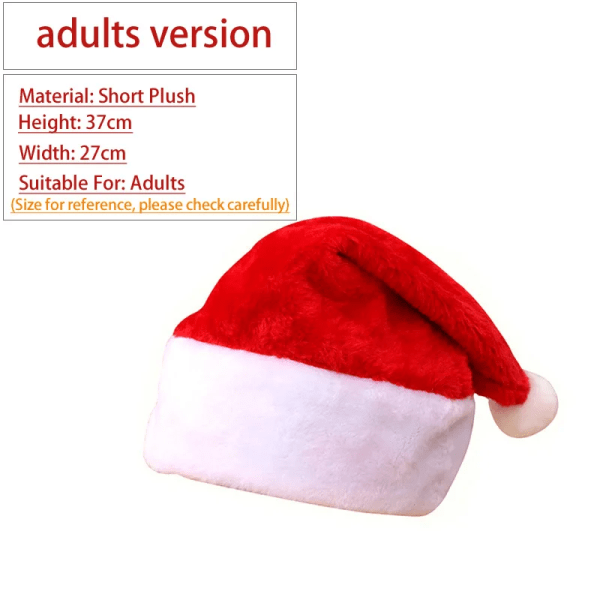 2024 Söt Julmössa Barn/Vuxna Röd Non-woven Cap Led Ljus Tomtehatt För Hemmakontoret Bar Julfestdekoration Adult Plush