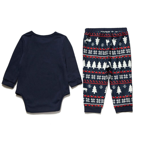 Print pyjamasetti set sopiva joulun uutuuspyjamat aikuisille naisille miehille lapsille vauvoille Baby 9-12 Months