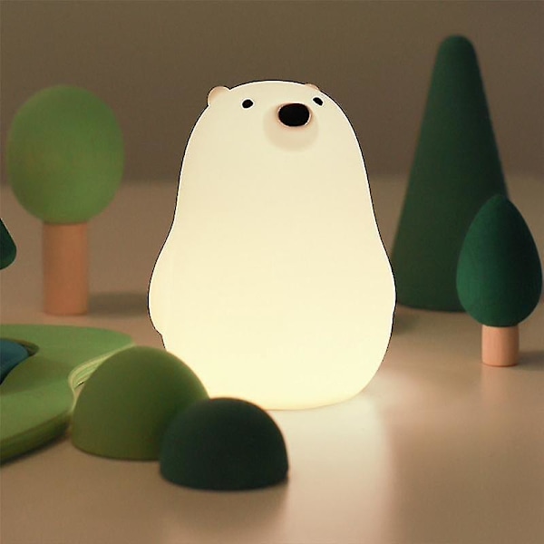 Led Nattlampa Nattlampa Björn Touch Sensor Silikon Djurlampor Lykta Sänglampa Sovrum Gåva De