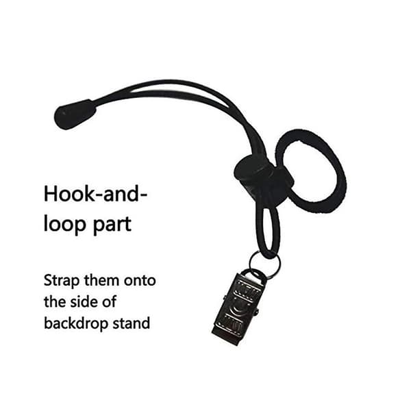 12 stk. Baggrundsclips Holder 200 mm/7,87 tommer Justerbar Elastisk Snor