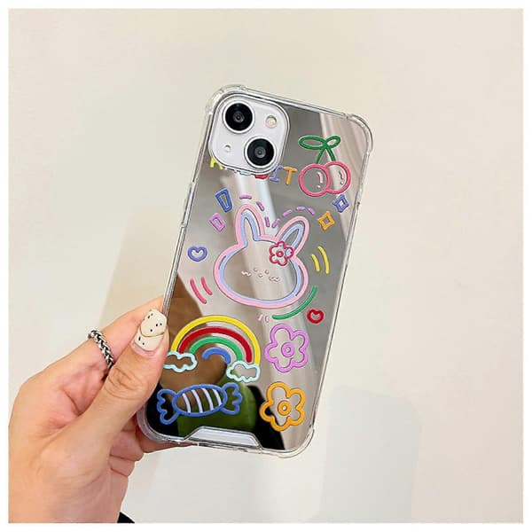 Tecknad Transparent Lins Allomfattande Mobiltelefonfodral Passar iPhone15 Pro Max