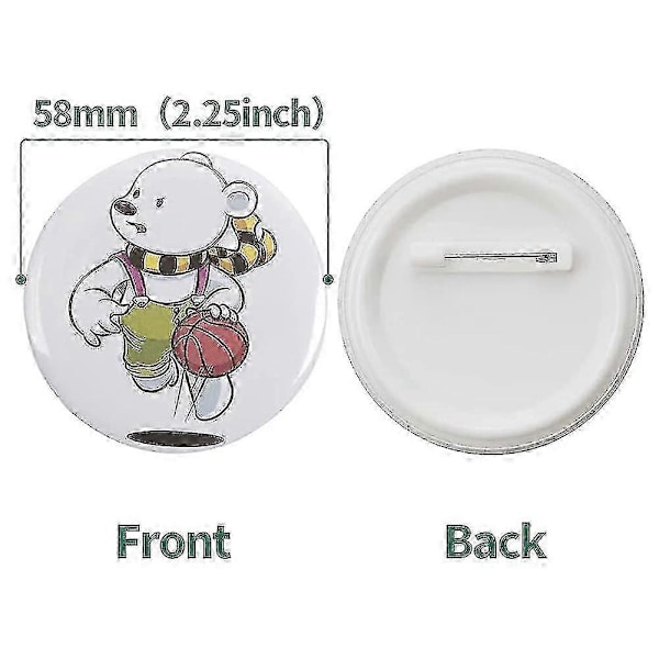 200 Sarjaa 58mm/2.25 Tuuman Nappimerkkiosia Nappikoneeseen 58mm Nappiosat, Pyöreä Merkkiosa