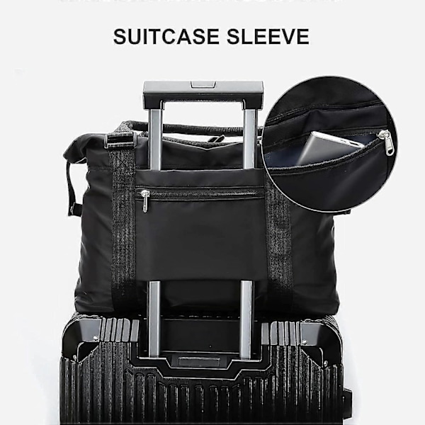 Sport Rejse Duffel Bag Stor Gym Taske til Kvinder, Weekendtaske Håndbagage Taske til Fly, Dame Strandtaske Overnatningstaske Vandtæt Taske Bagage B