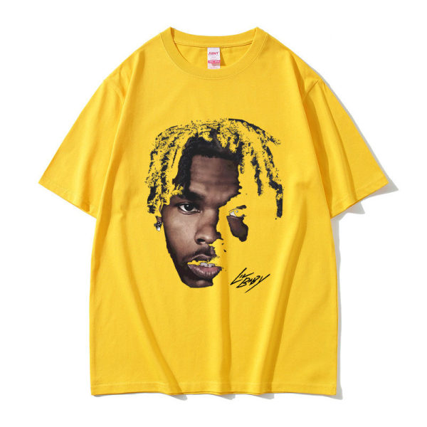 Hip Hop Oversized Tee Vanlig Retro Rapper Streetwear Sommar Herr Dam Kortärmad Tee Yellow XL