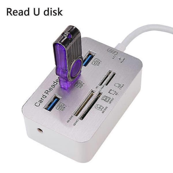 7-i-1 Kortleser med 3 Port USB 3.0 Hub, SD / MS / Micro SD / MMC