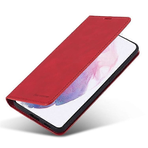 FORWENW Kompatibelt för Samsung Galaxy S23+ Hudvänligt Läder Mobiltelefonfodral Ställ Fantasy Series Flip Plånboksfodral Red