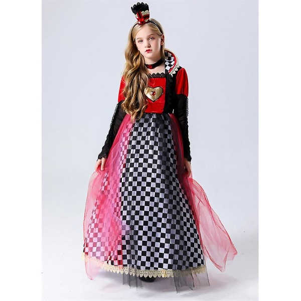 Purim Girl Alice Red Queen Kostym Wonderland Wizard Princess Spooktacular Cosplay Fancy Party Dress Carnival Halloween XL