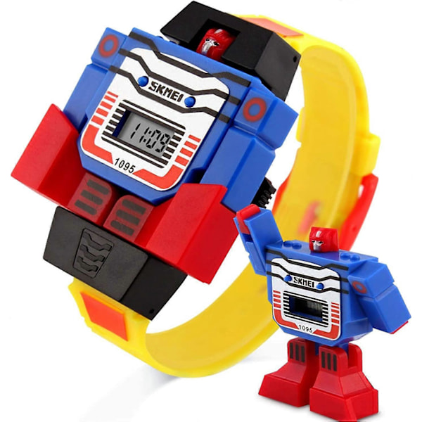 Transformer-klocka för barn Robot Transformers Leksaker Digital klocka, Tecknade hjälteklockor för pojkar, Elektroniska inlärningspresenter för flickor