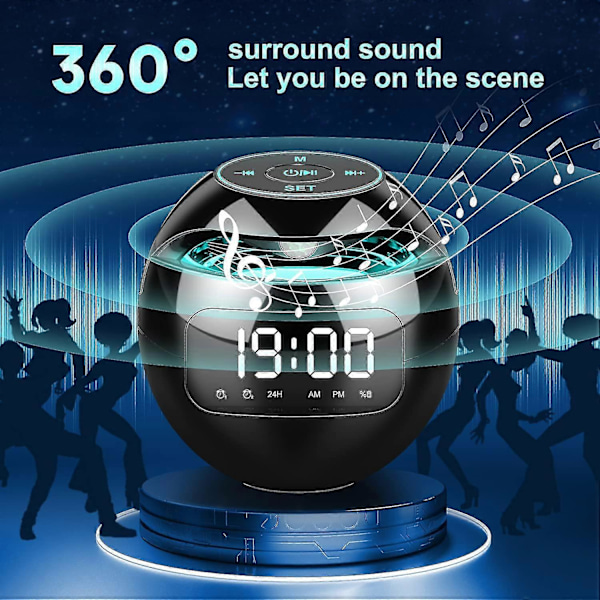 Väckarklockradio med dubbla alarm, FM digital sängklocka med snooze-funktion, LED-display 4